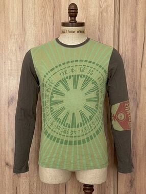 Custo Barcelona Green and Black Long Sleeve Tee